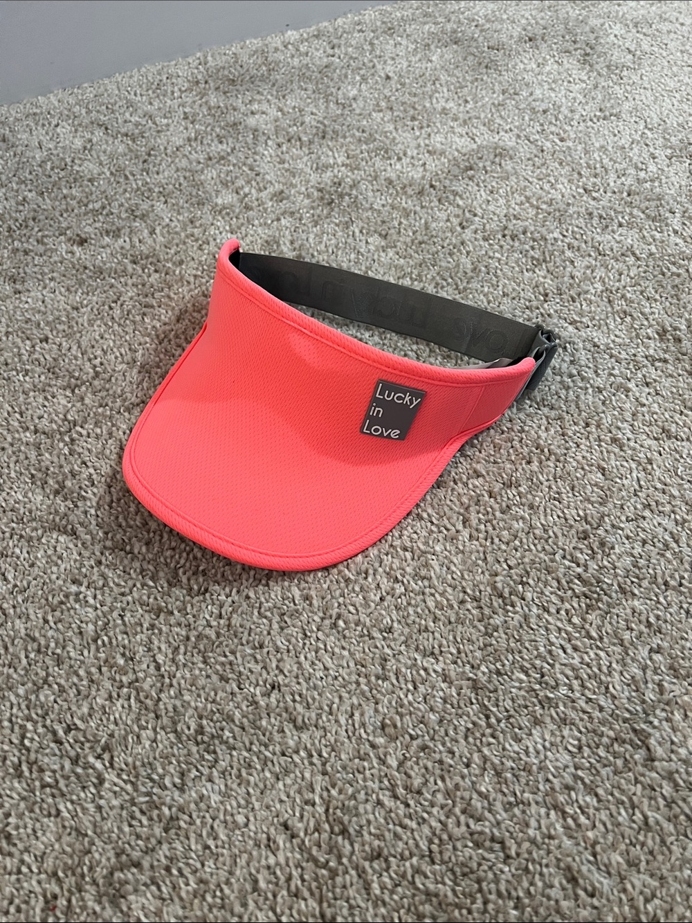 Lucky in Love Neon Coral Sport Visor